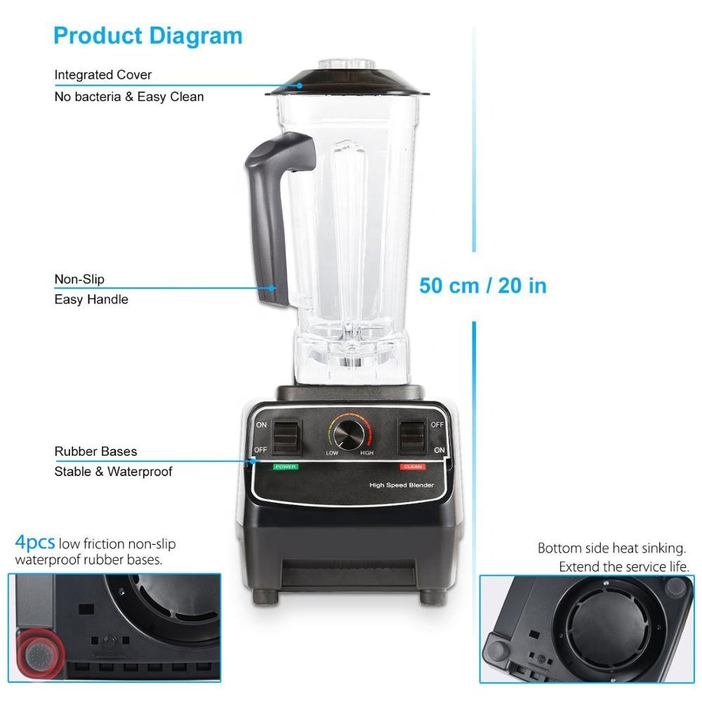 Industrial Commercial mixer blender juicer professional thick smoothie blender