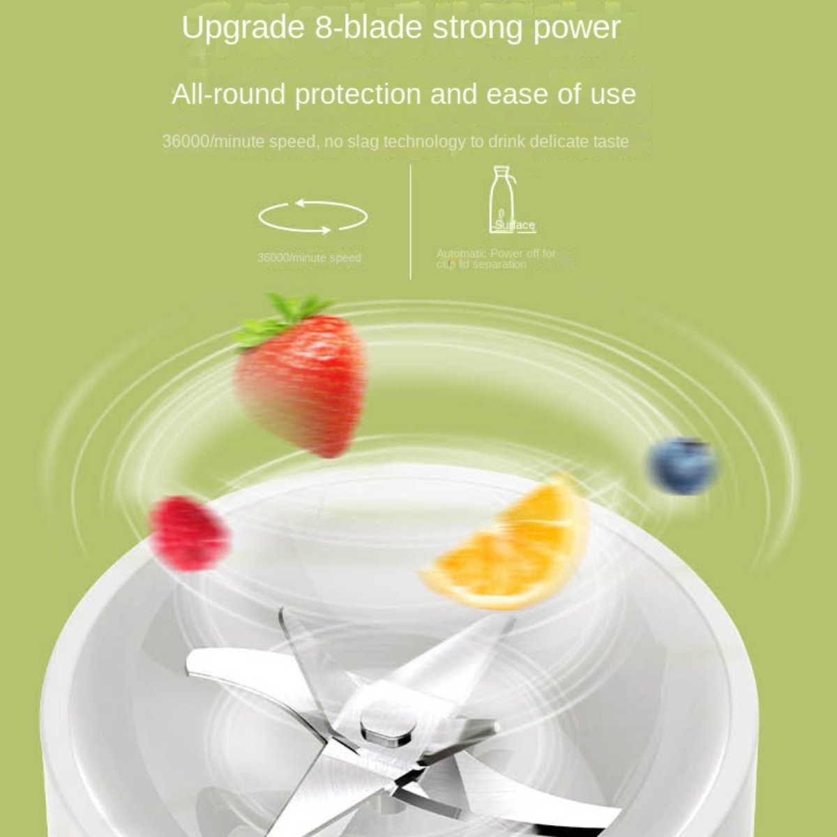 2023 New 4 cutter head 8 cutter head best-selling mini electric fresh juice blender portable Blender small juice machine