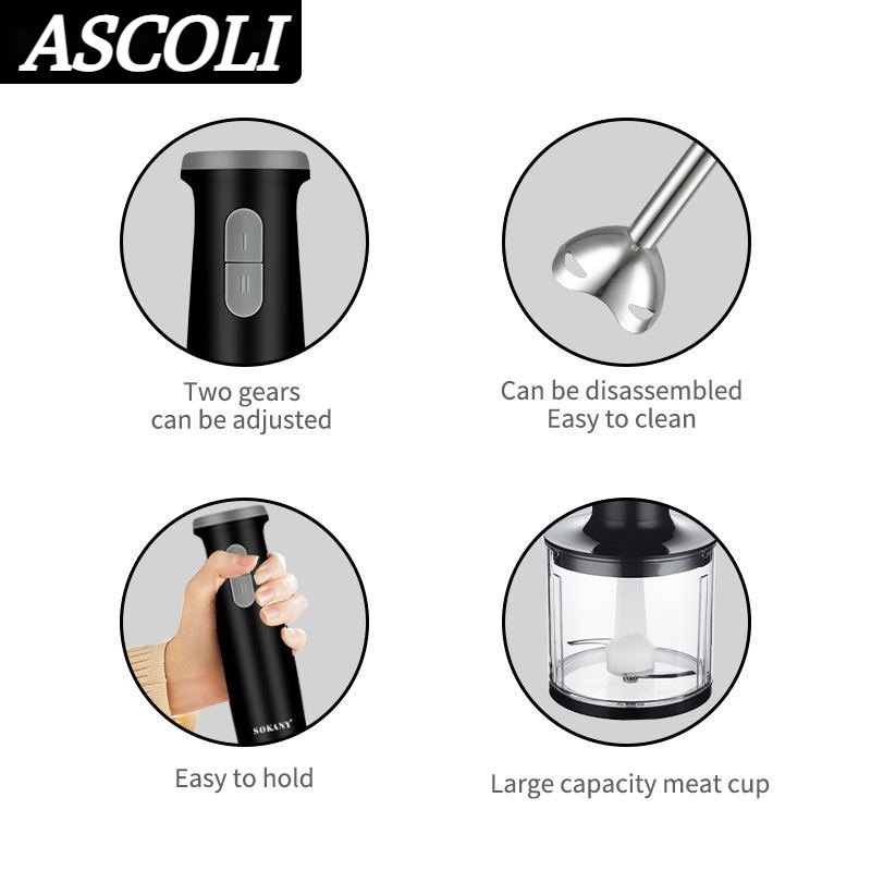 5-in-1 800W Handheld Immersion Blender with Stainless Steel Stick Blender,Beaker,Chopper,Whisk and Frother,Juicers, Mixer