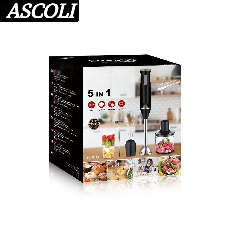 5-in-1 800W Handheld Immersion Blender with Stainless Steel Stick Blender,Beaker,Chopper,Whisk and Frother,Juicers, Mixer