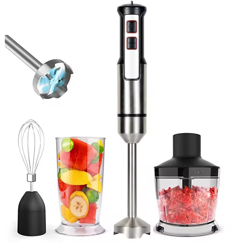 Fruit Mixer Grinder Steel Portable Mini Hand Blender Dc Motor Mini Electric Hand Blender Stainless Steel Plastic Oem Push Button