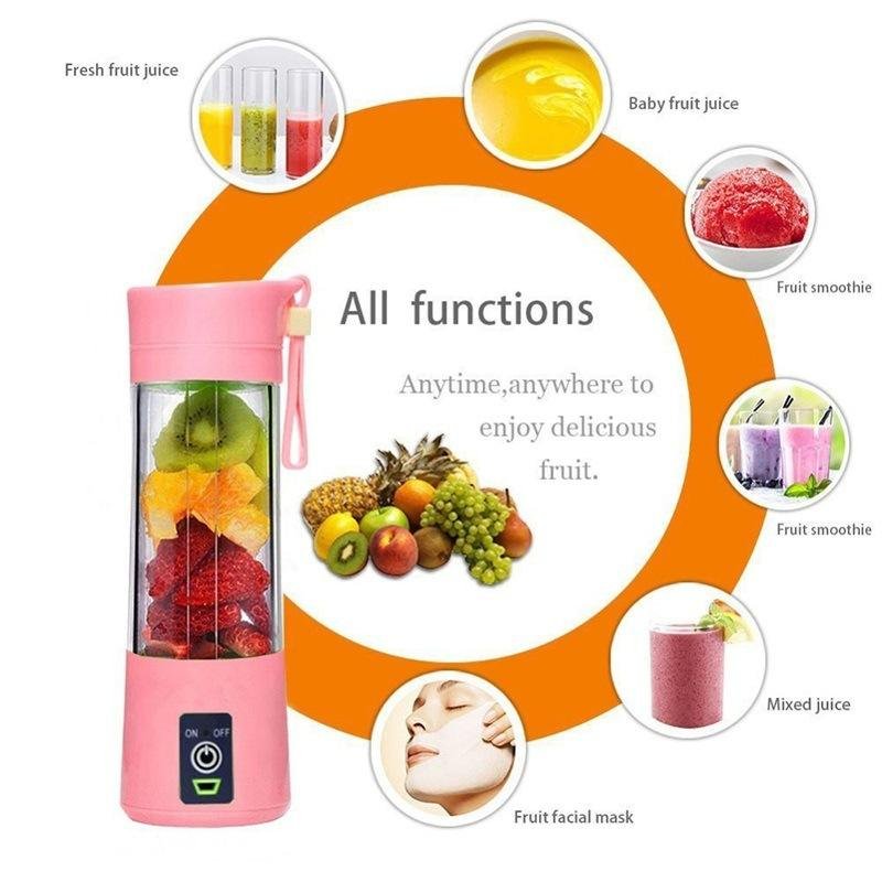 Wholesale 380ml Mini Cup Fruit Juicer Blender Cheap Price Personal Safety Portable Usb Rechargeable Juicer