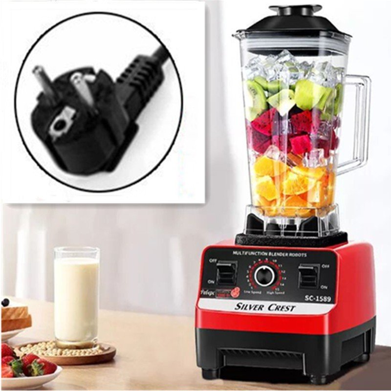 In stock 2L 4500W 7630 motor Silver Crest SC-1589 high speed 15 gears Big Powerful Smoothies Large Commercial Blender