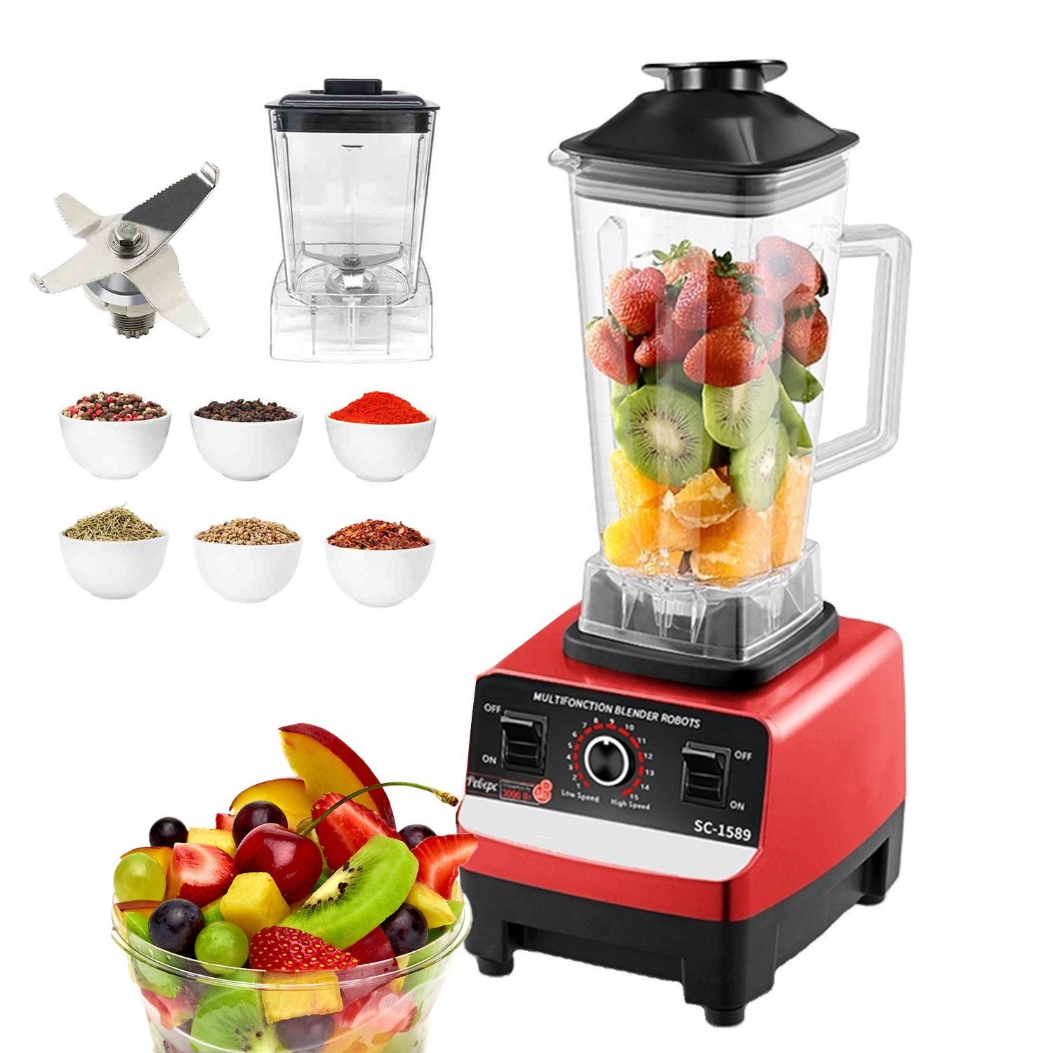 Factory OEM 2 in 1 5000W Powerful smoothie maker Table Nutrition blender