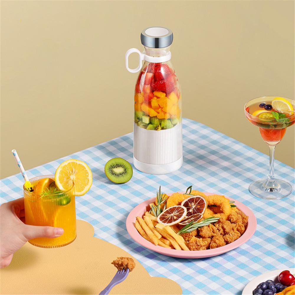 Top selling Portable Juicer Blender Household Fruit Mixer- Six Blade in 3D 380ml USB Juicer Cup with usb charging