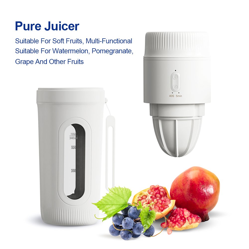 Portable Juicer Rechargeable & Easy Clean up Personal Smoothie Blender with 12 Oz Travel Cup and Lid Lemon Orange Juicer