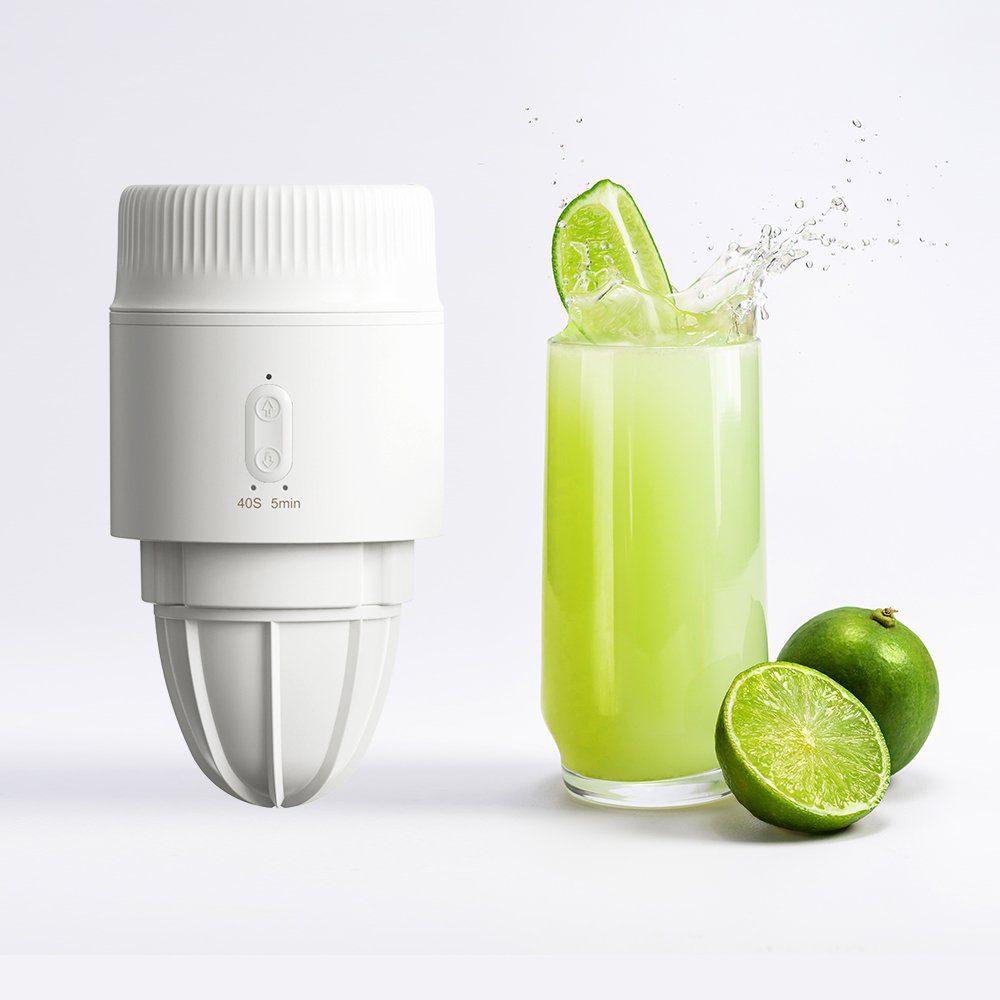 Portable Juicer Rechargeable & Easy Clean up Personal Smoothie Blender with 12 Oz Travel Cup and Lid Lemon Orange Juicer