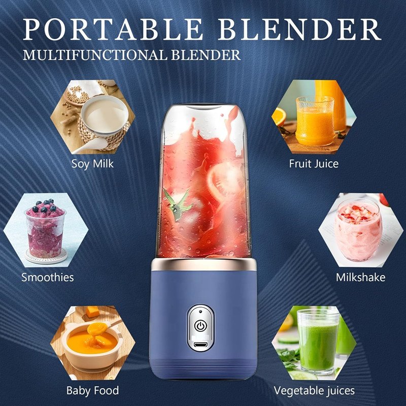 Portable Blender For Shakes And Smoothies,Rechargeable Mixers Fresh Fruit Juicers With Usb Charging