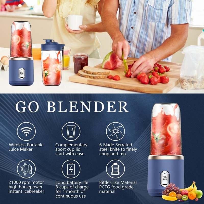 Portable Blender For Shakes And Smoothies,Rechargeable Mixers Fresh Fruit Juicers With Usb Charging