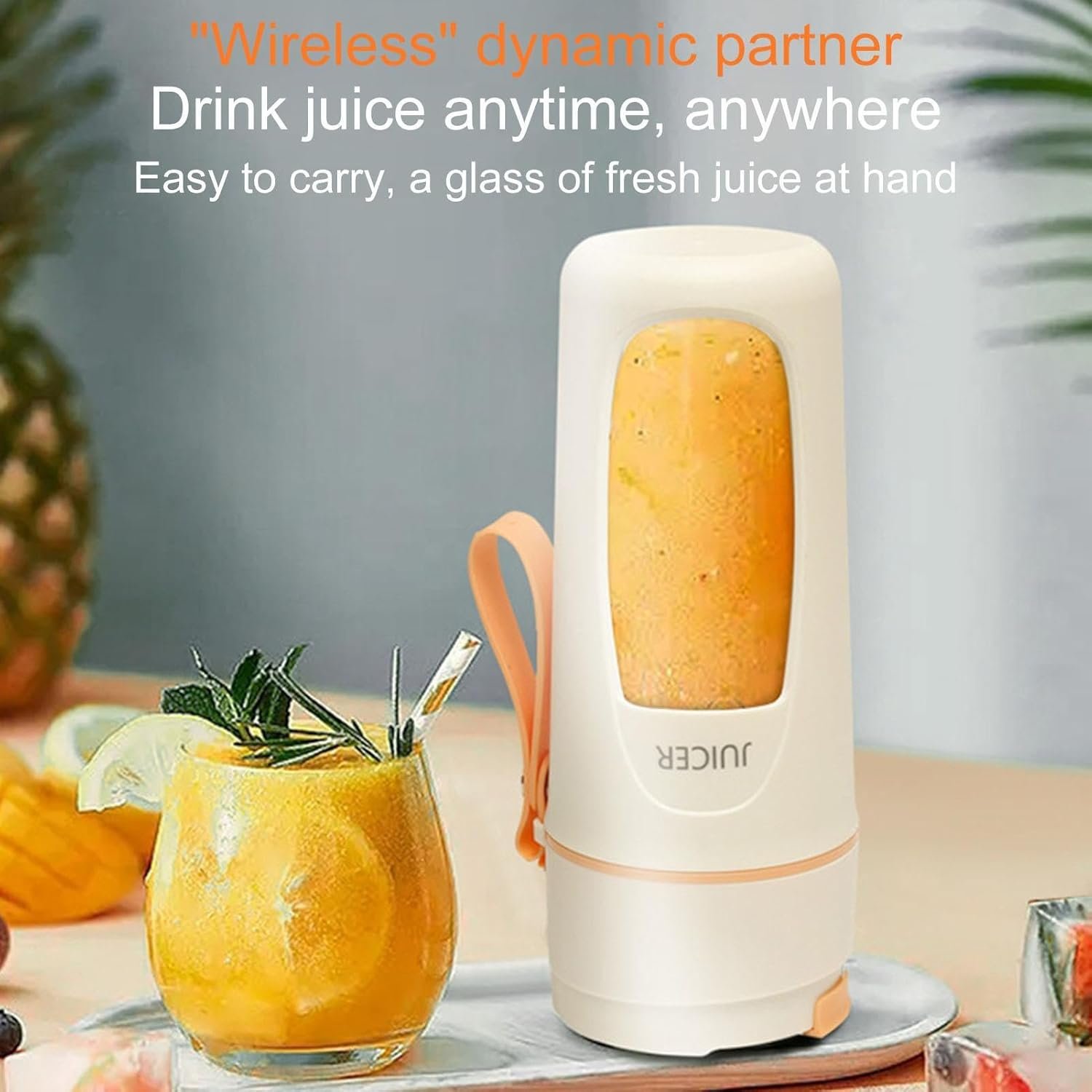 2024 Best selling products 8 Blades 340ML Rechargeable Fruit Juicer Electric Mini Hand Portable Blender