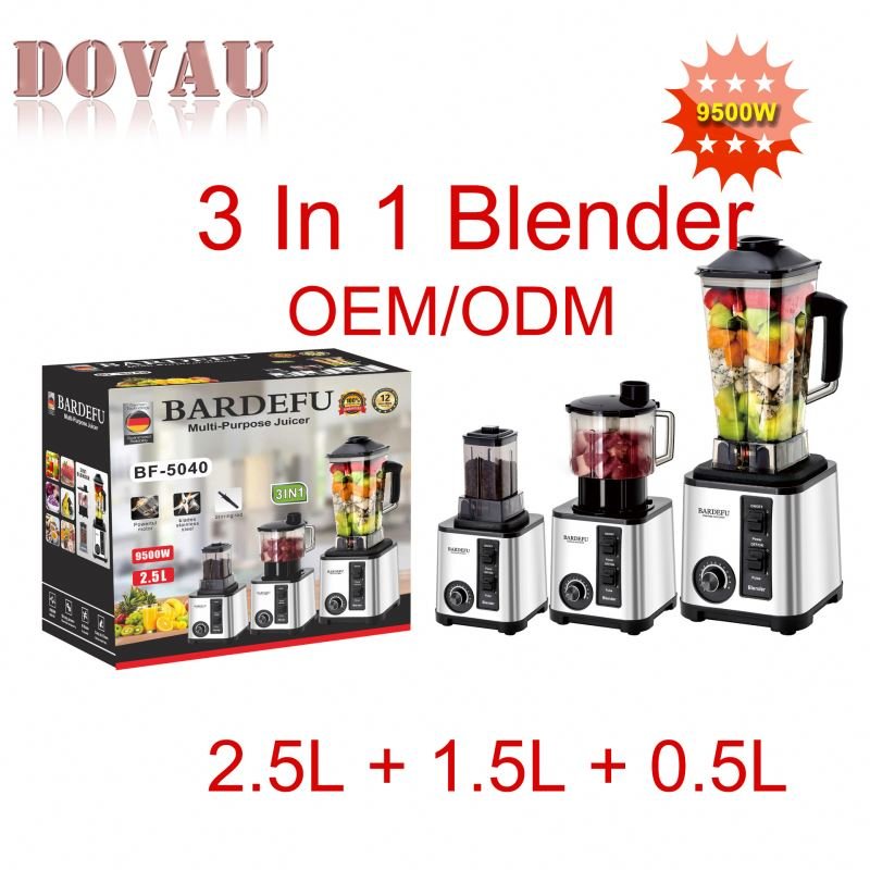 2024 New Fresh Fruit Juice Blender Kitchen Heavy Duty 9500w Bardefu Commercial Electric Mixer 3 in 1 Blender