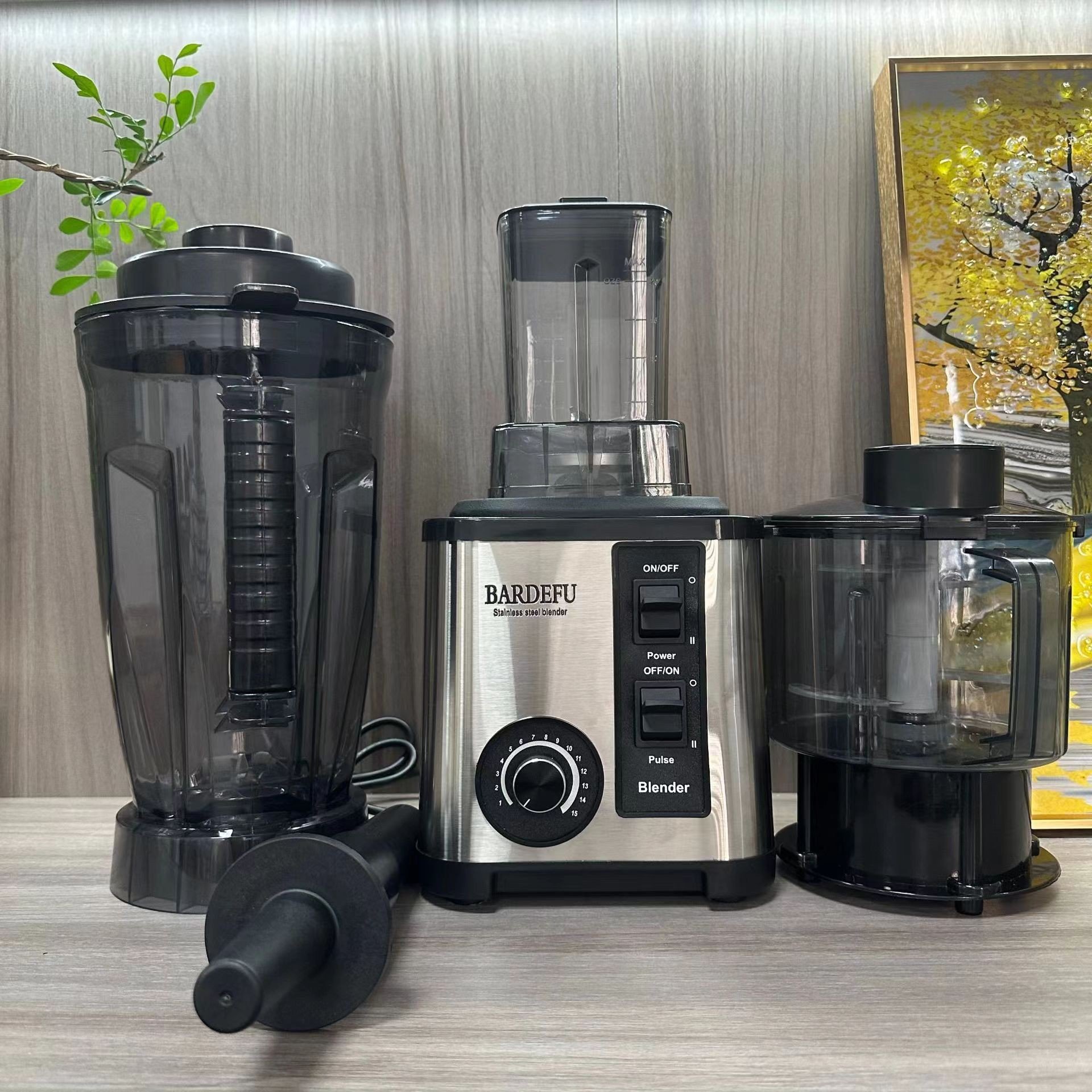 Supporting sample High Quality Machine 9500W 3L 3 in 1 Heavy Duty Stainless Steel Chopper Blender Food Blender 3 in 1