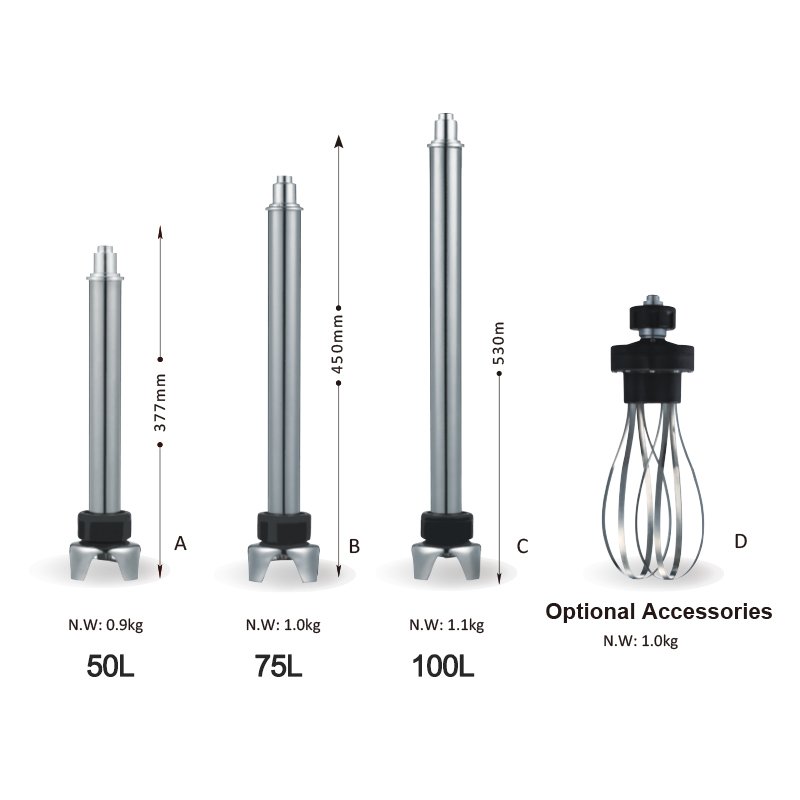 Linkrich Commercial Non Stop Electric Powerful Variable Speed Immersion Blender and Hand Mixer for Soup smoothie ice
