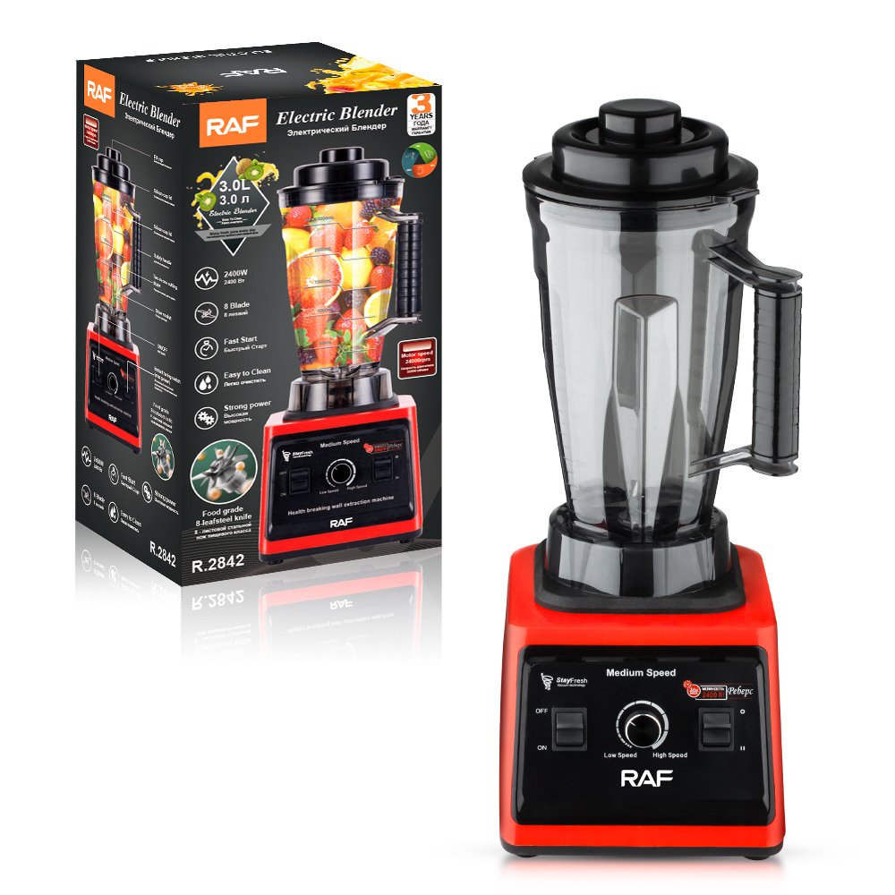 Powerful 2400w Commercial Ice Crusher 8 Blades 3L Electric Smoothie Blender for Milkshake
