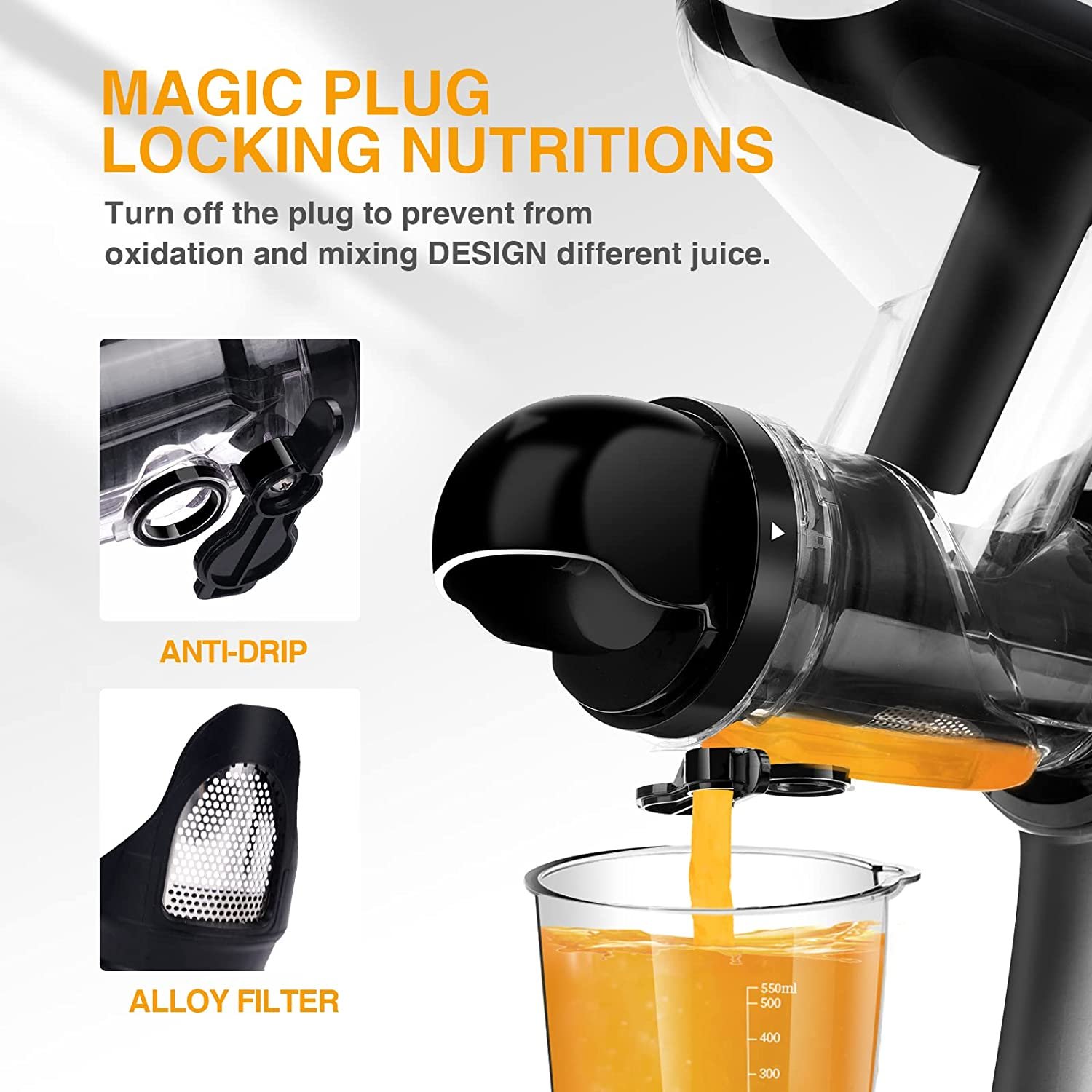 Top Quality Manufacture Fruit Double Mouth Slow Cold Press Juicer Masticating Juice Maker Machine Extractor Blender Juicers