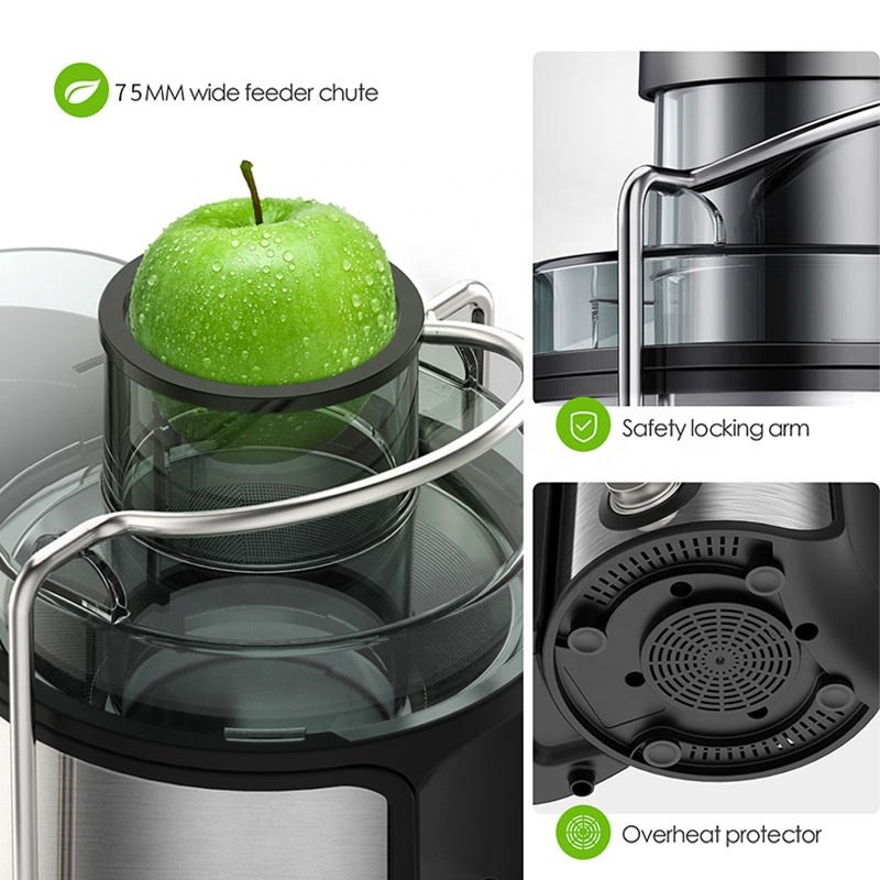 Hot Sell Household Electric Commercial Stainless Steel Centrifugal Fresh Fruits Juicer Blender