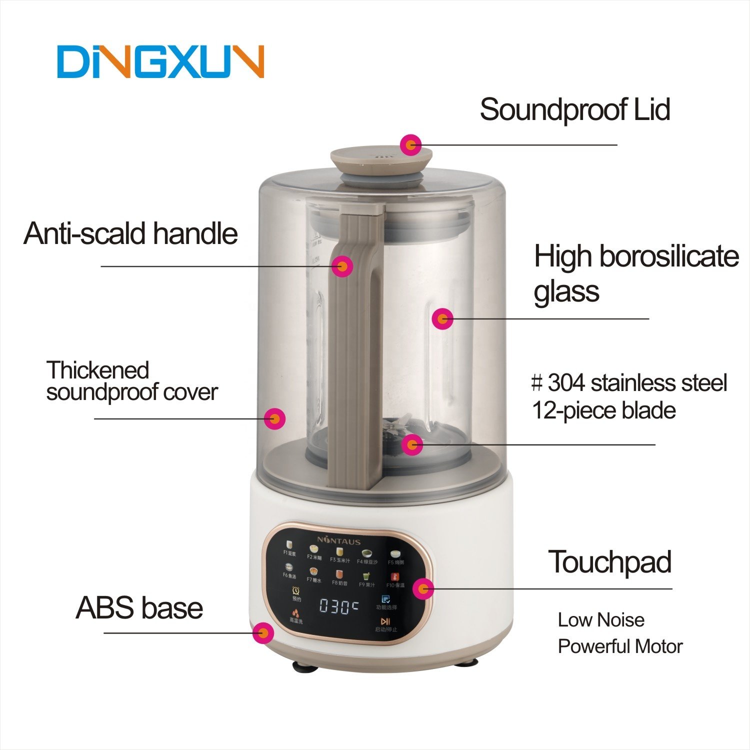 OEM Factory Price Smoothie Food Blender Soy Milk Maker Household Electric Soundproof Cover Blender With Low Noise