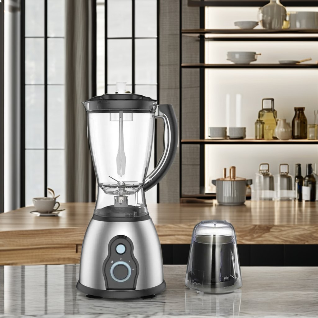 450W 2 In 1 Stainless Steel Body 1.5L Plastic Jar Food Blender Electric Blender Table Blender
