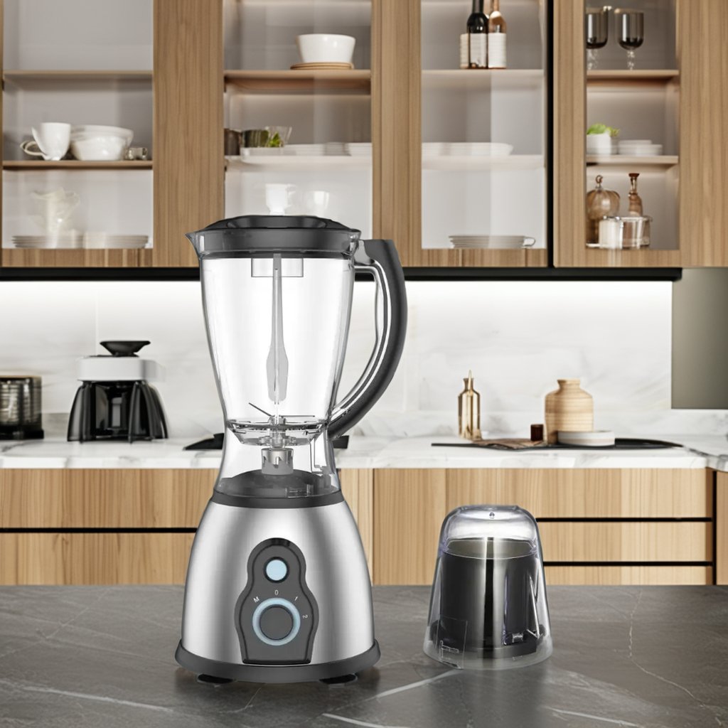 450W 2 In 1 Stainless Steel Body 1.5L Plastic Jar Food Blender Electric Blender Table Blender
