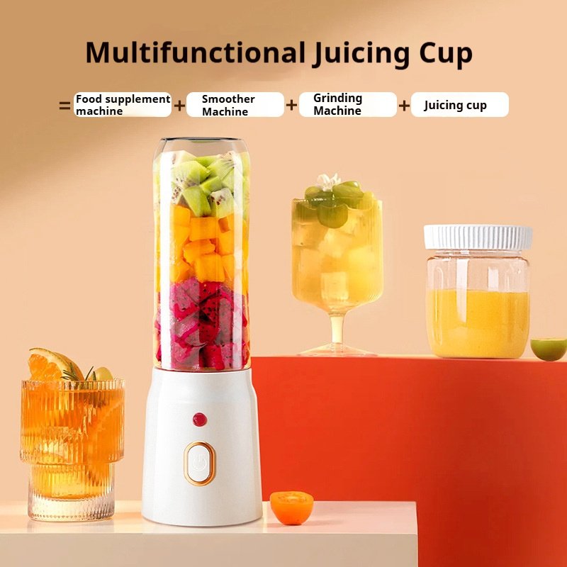 450ml Portable USB Electric Juicer Blender Assistive Food Machine Sorbet Machine Grinding Machine with Double Cup