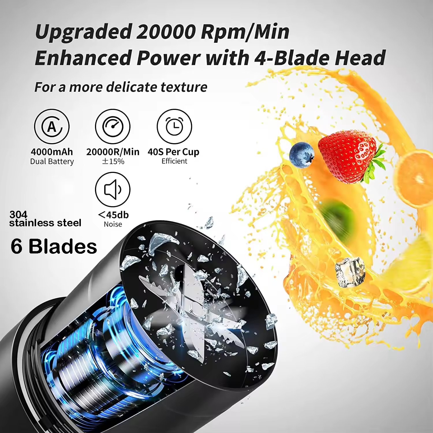 Portable Fresh Rechargeable Juicer Food Professionsor Mini Wireless fruit Smootie Juicer Portable Blender With straw