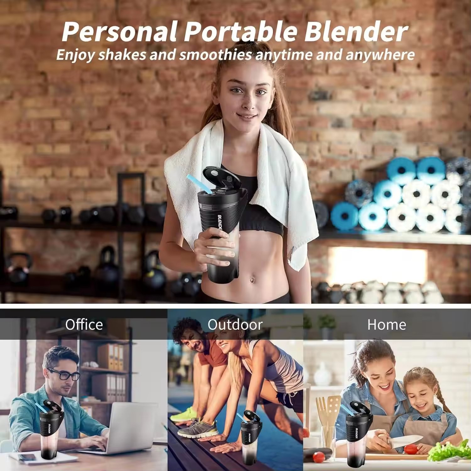 Portable Fresh Rechargeable Juicer Food Professionsor Mini Wireless fruit Smootie Juicer Portable Blender With straw