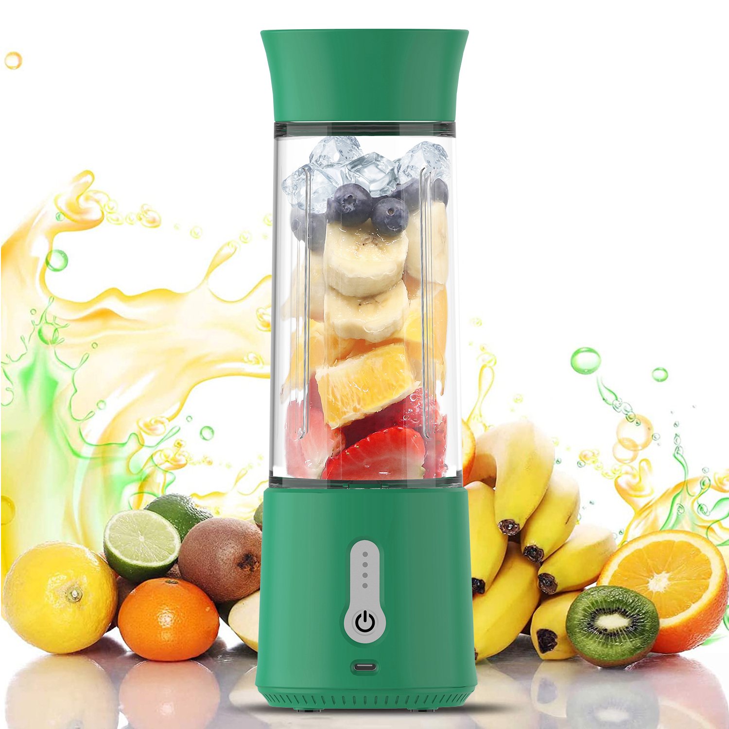 Mini Blender Christmas Gift 500ML 6 Blades Stainless Steel Personal Blender USB Recharging Juicer Blender for Kitchen Gym
