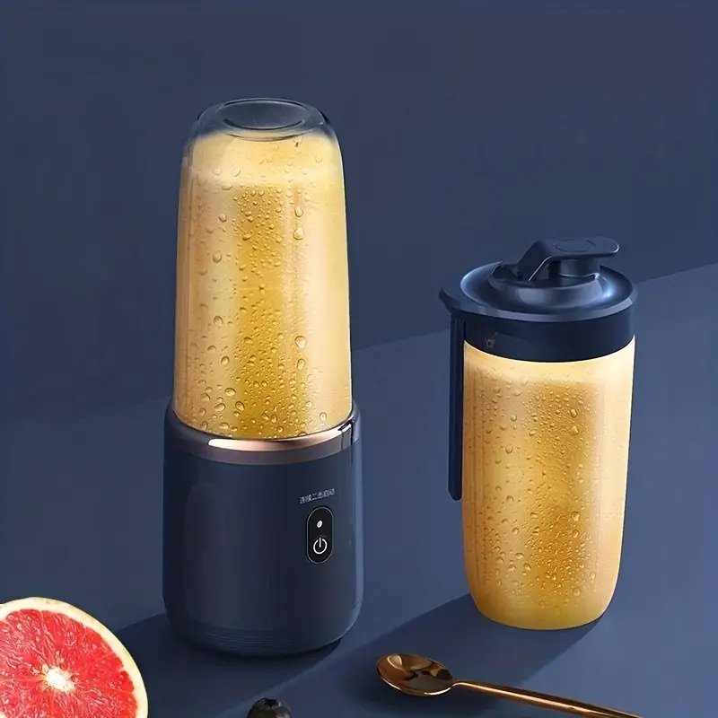 Blue/pink Portable Small Electric Juicer Blade Cup Juicer Fruit Automatic Smoothie Blender Kitchen Tool Stainless Steel Battery