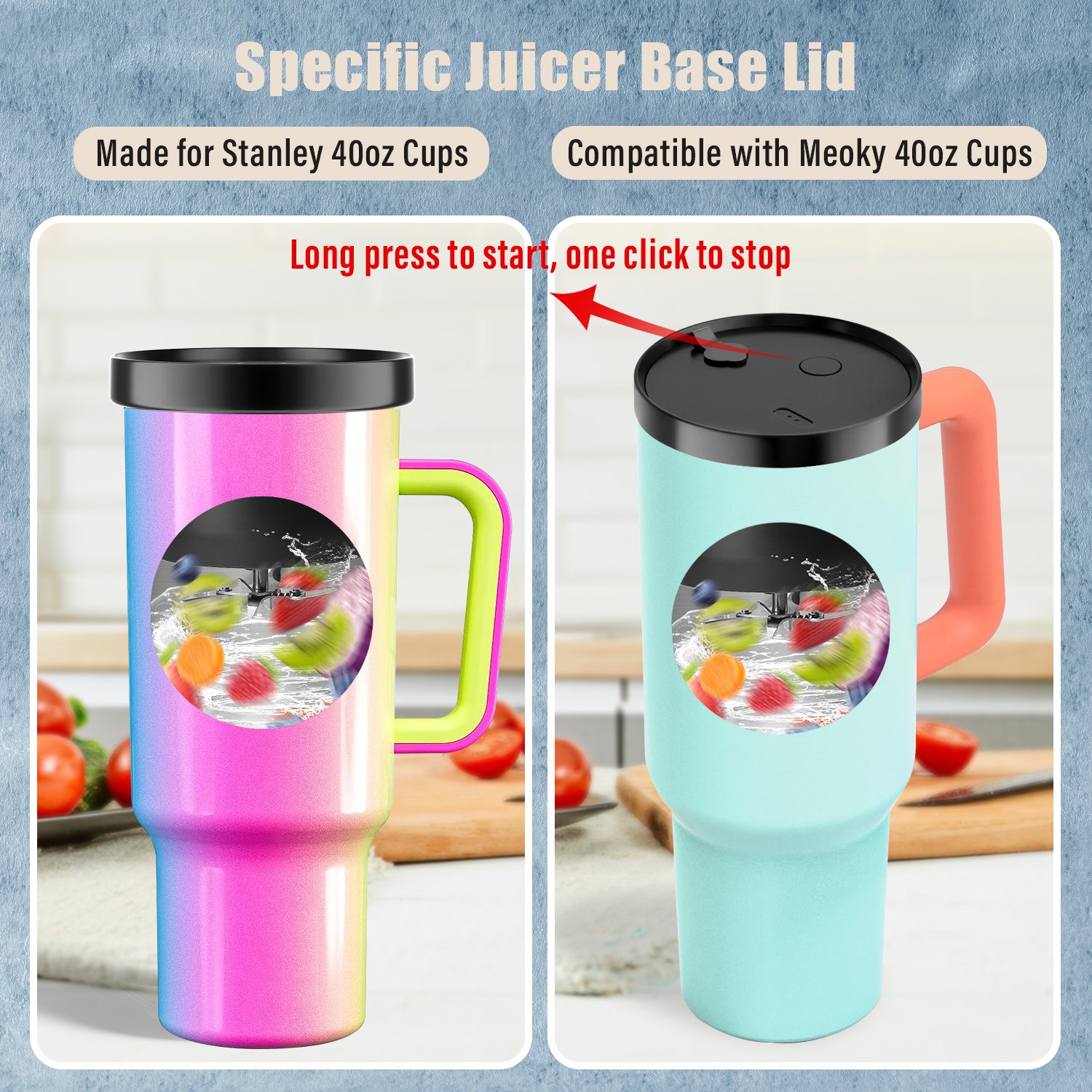 Custom logo 1.18L Stainless Steel Tumbler Straw Blender To Go 40oz Large Capacity Cup Anti-Stuck Portable Blender
