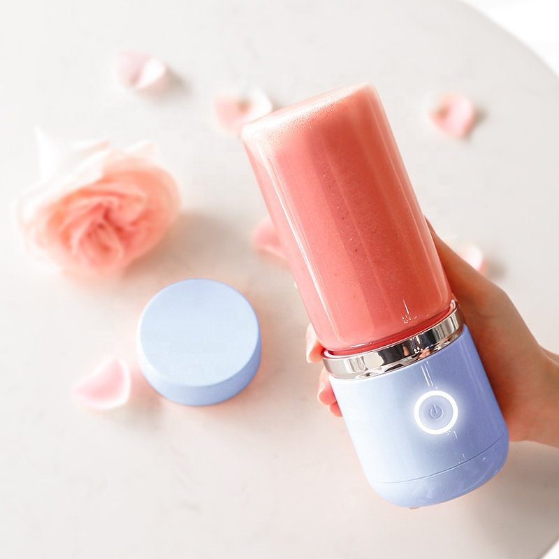 3.7V Competitive price electroplate decoration ring rechargeable personal mini size smoothie maker blender
