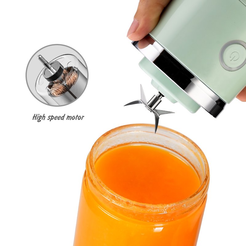 3.7V Competitive price electroplate decoration ring rechargeable personal mini size smoothie maker blender