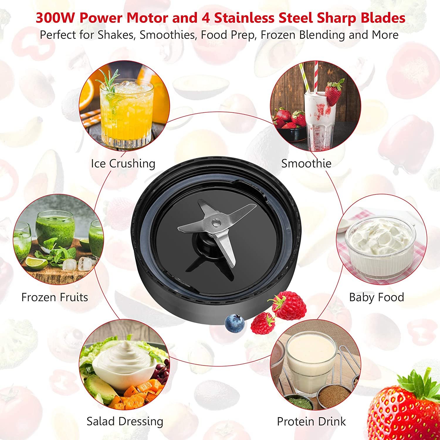 New Design 1000W Powerful Multi-Purpose Commercial Auto BPA Free Bottle Smoothie Nutri Juicer Mixer Blender
