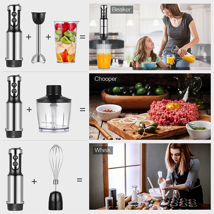 4 In 1 High Quality DC Motor Appliances Kitchen Electric Hand Stick Immersion Blender