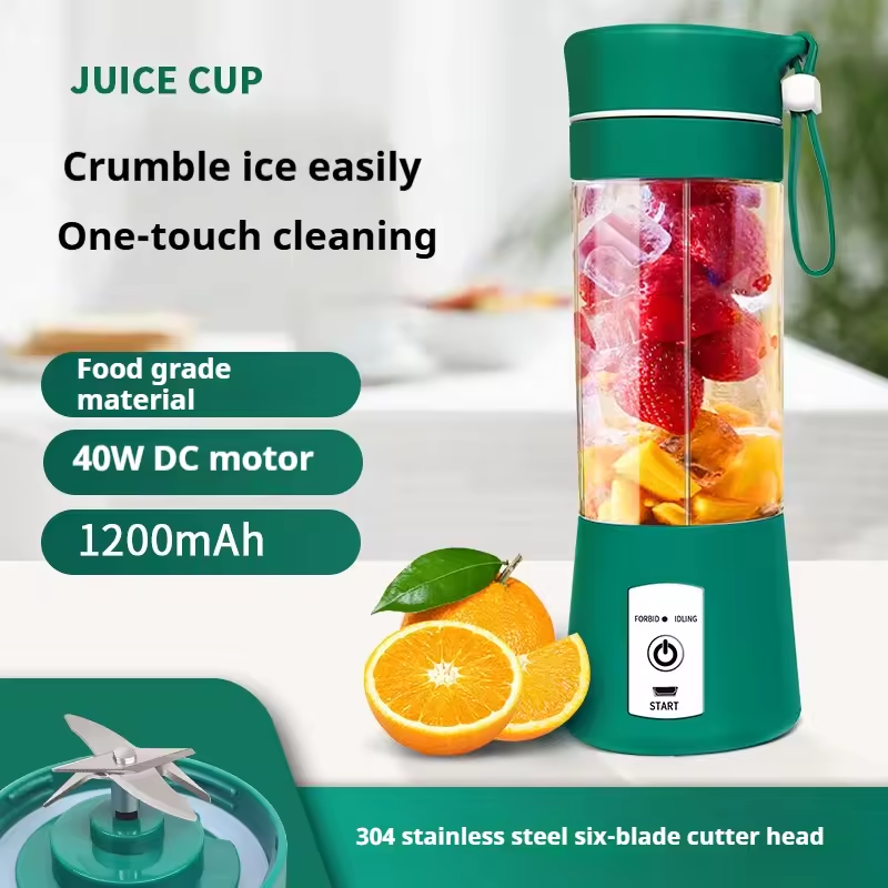 Portable Blender USB Travel Juice Cup Baby Food Mixing Juicer Machine with Updated 6 Blades with Powerful Motor15000 mAh