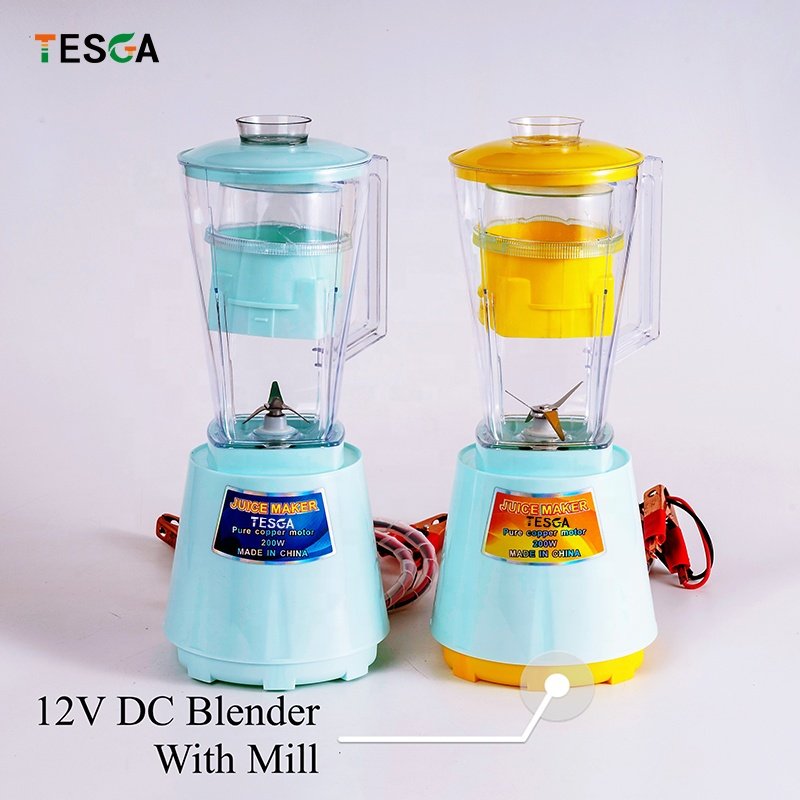 new design blender dc 24v with mill for fruit/ meat/chili/Coffee beans powered battery 24v