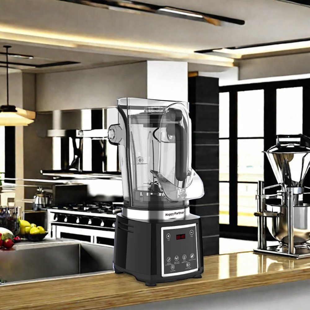 Commercial Kitchen Mixer Blender Happy Partner Cell-Wall Breaker Multi-Functional Juicer 304 Stainless Steel EU Plug for Hotels