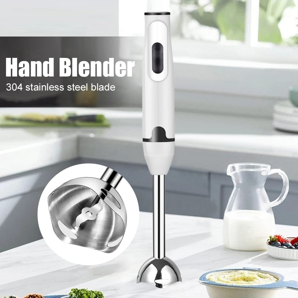Mini hand blender immersion hand stick blender removable base stainless steel top egg beater whisk stirring rods