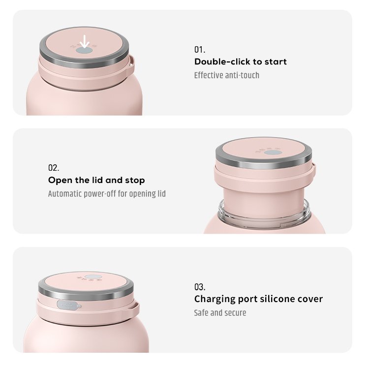Personal Travel USB Magnetic Charging Battery Portable Blender Juicer