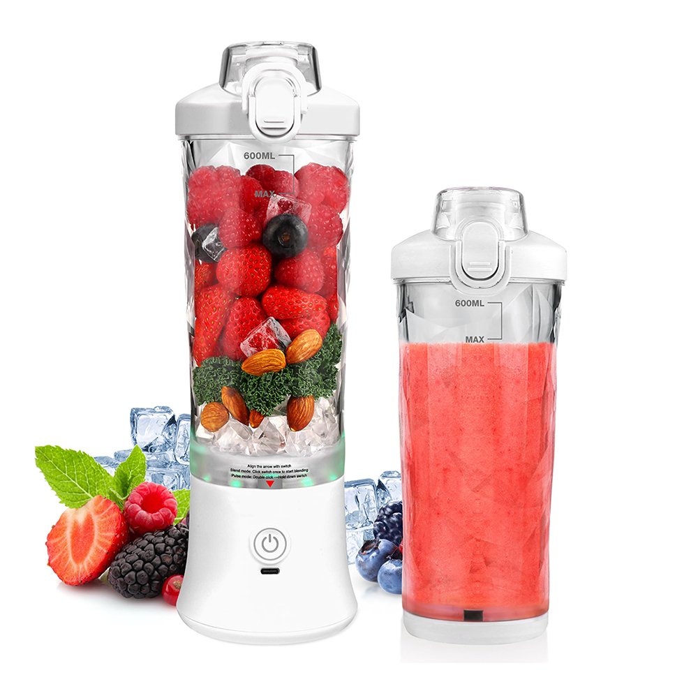 Top Quality Portable Blender Cup Bottle Usb Rechargeable 600ml 6 Blades Fruit Mixer Mini Hand Juicer Blender Smoothie