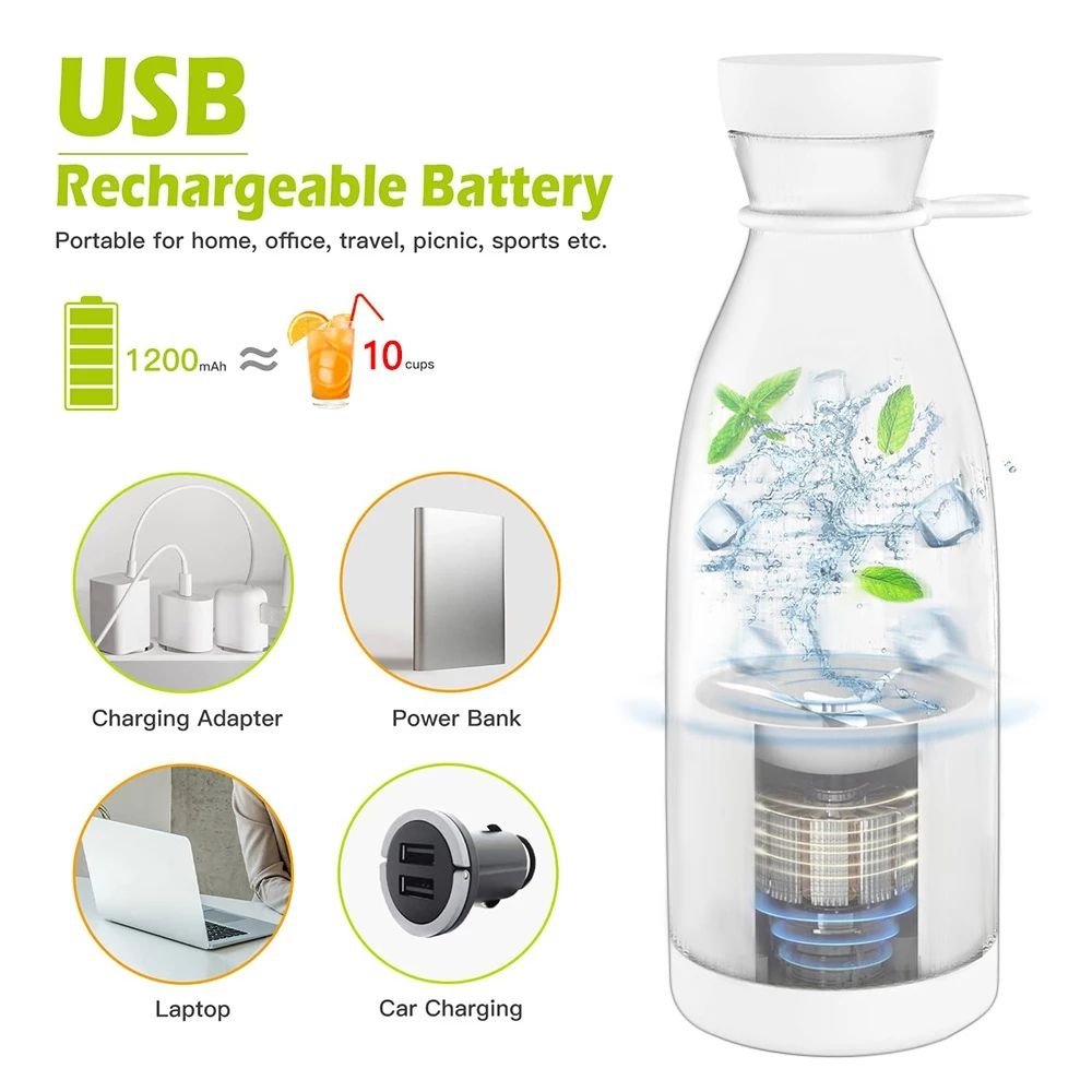 Portable Fruit Juicer Tiktok Hot Selling Rechargeable USB Wireless Sports Mini Bottle Juicing Blender