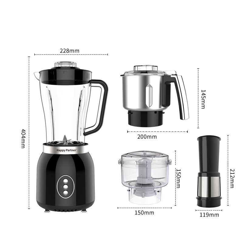 Happy Partner Multifunctional 4 in 1 Blender Professional Heavy Duty Commercial Mixer Smoothie Juicer Food Blender