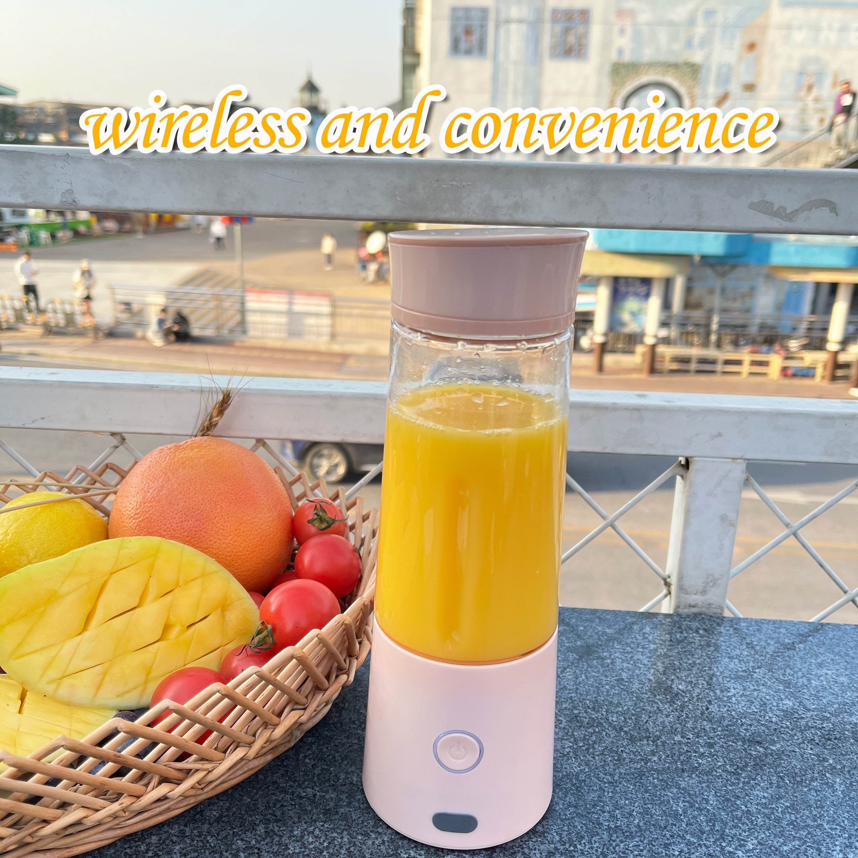Wireless 7.4V high power customized color USB portable mini size blender sport juicer 6 blades smoothie maker portable blender