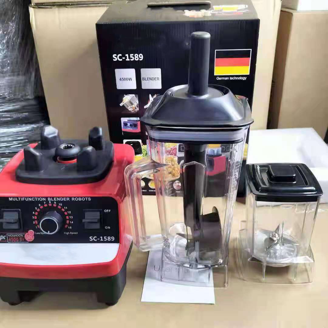 Double Cup Jar Silver Blender Juicer Mixer New With Grinder Commercial Big Power Guangzhou 2 In 1 5000W 5000Watts 8000W