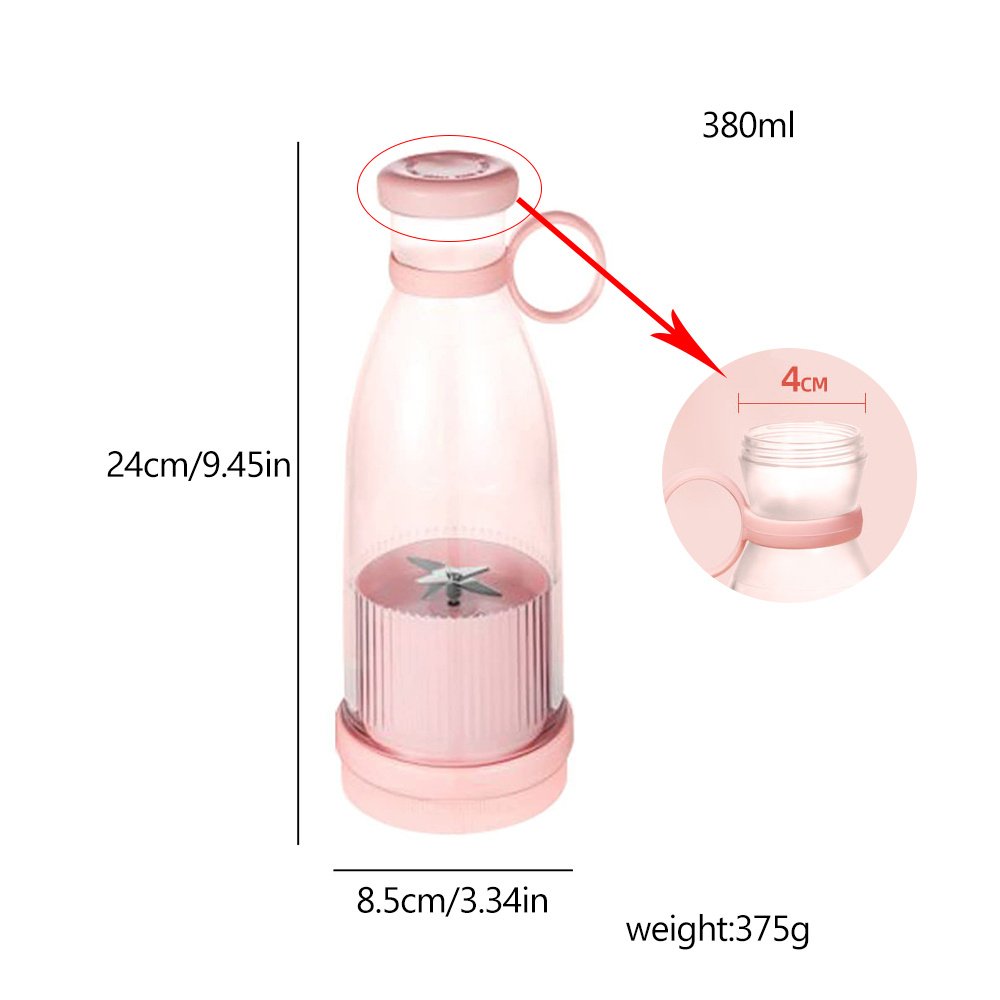 Portable Mini Juicer Cup 380ML Rechargeable Personal Electric Fruit Mini Juicer Blender