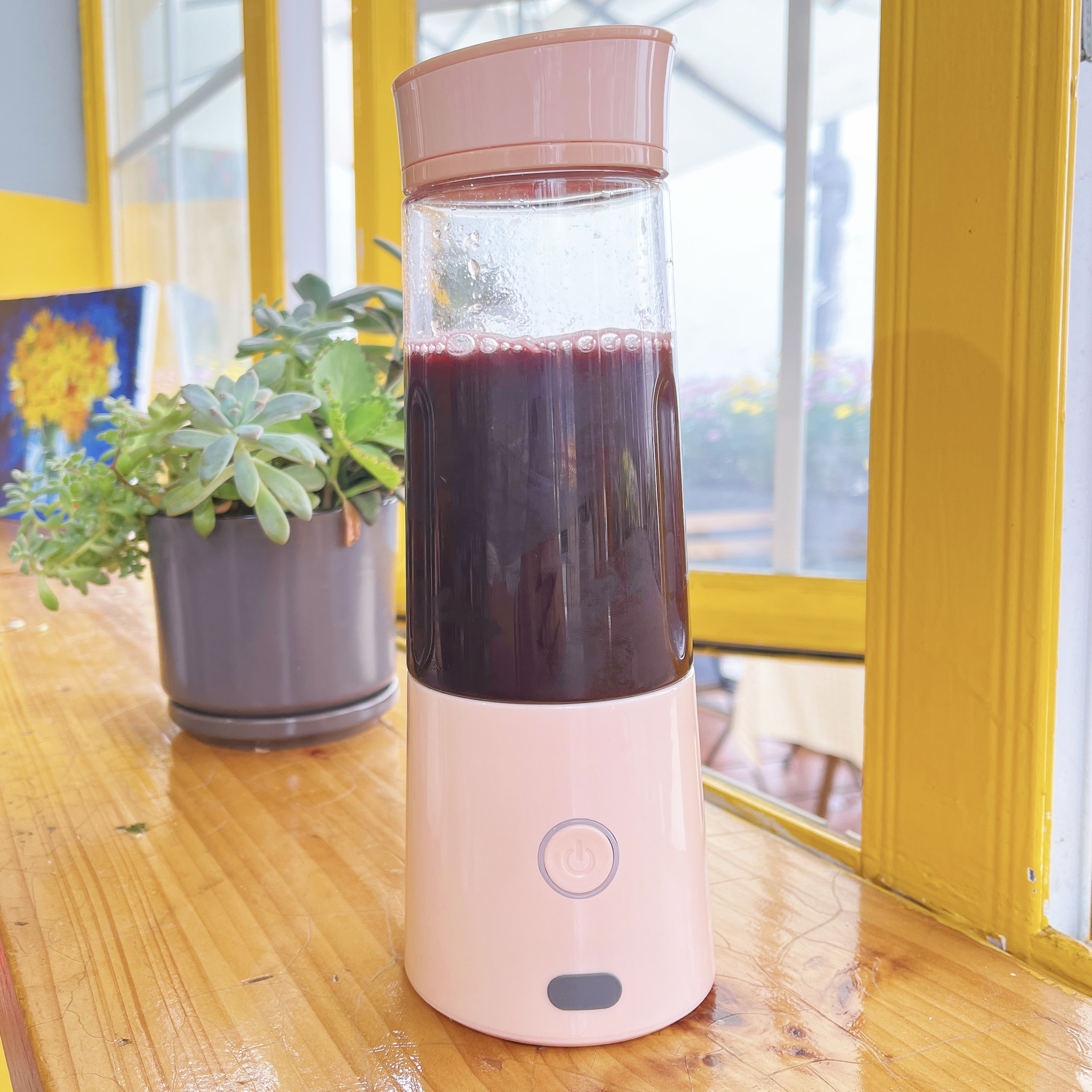 Tritan bottle portable mini blender high power ice crushing 6 stainless steel blades USB fruit battery personal blender