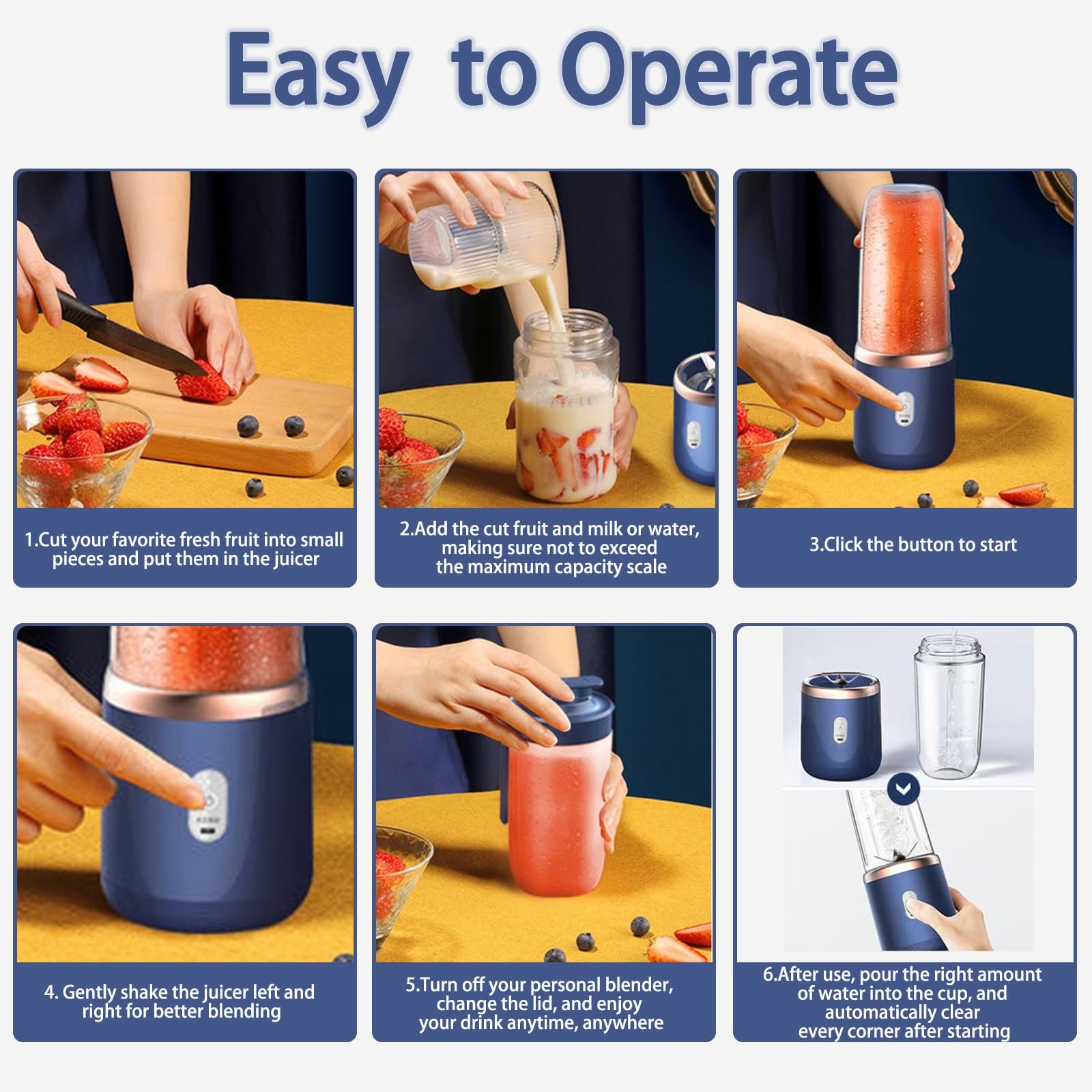 Juicer Small Portable Wireless Rechargeable Mini Juice Cup Household Multifunctional Electric Cooking Blender Fruit Juicer