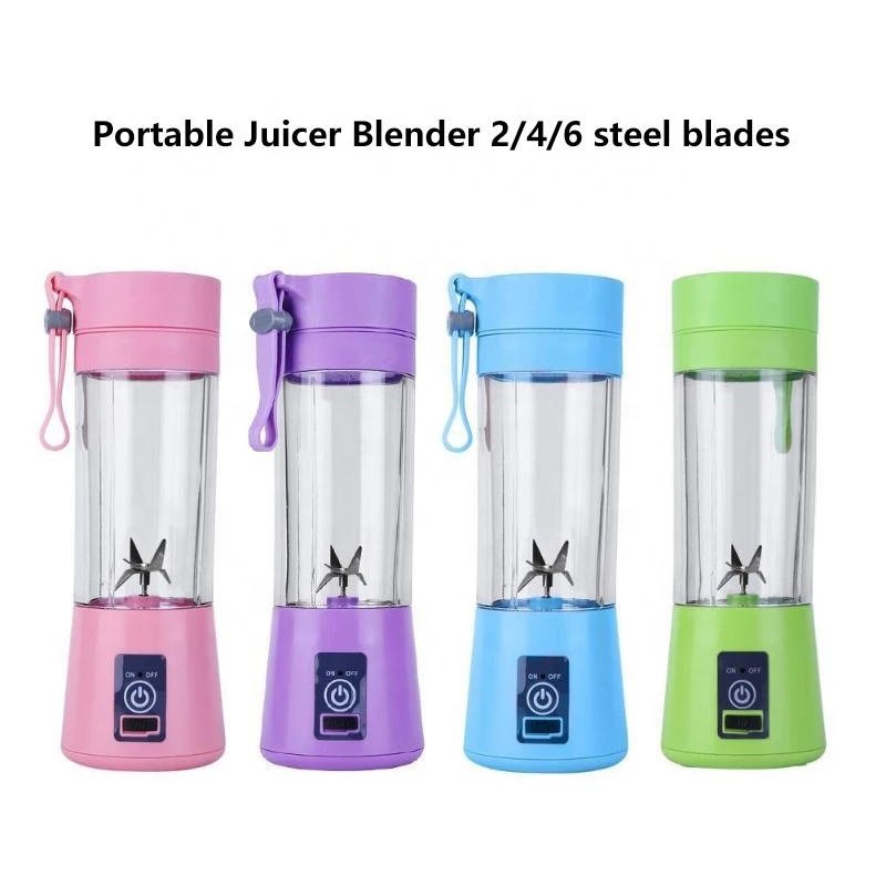 Personal Use Mini Home USB 6 blades Juicer Rechargeable Fruit Juice Blender Portable Blender