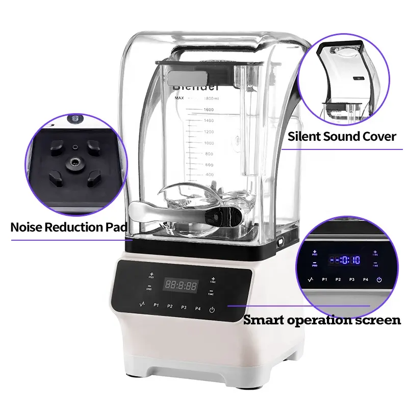 1.8LCommercial ANS-2280C ANSI 110V Silence Commercial Sound Proof Blender Digital Strong Blender Professionnel Blender