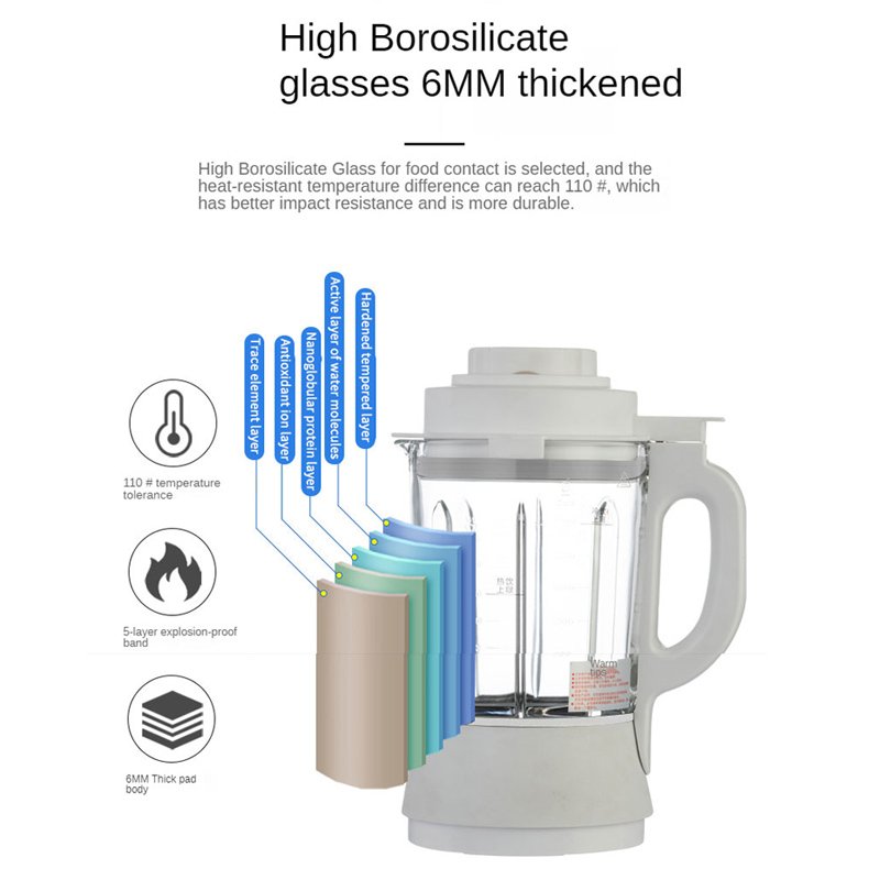 1.75L Professional High Speed Smoothie/Ice Crusher/Soup Cooking Vacuum Maker Blander With Glass Cup Mixer Grinder Blender