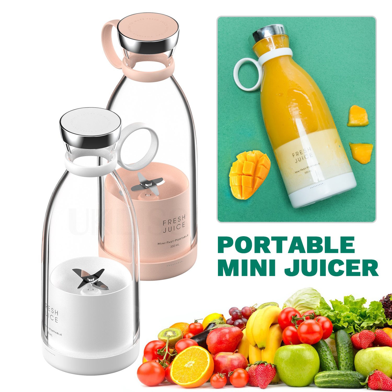 Customize Logo Electric USB Wireless Charged Blender Portable OEM Bottle Juicer